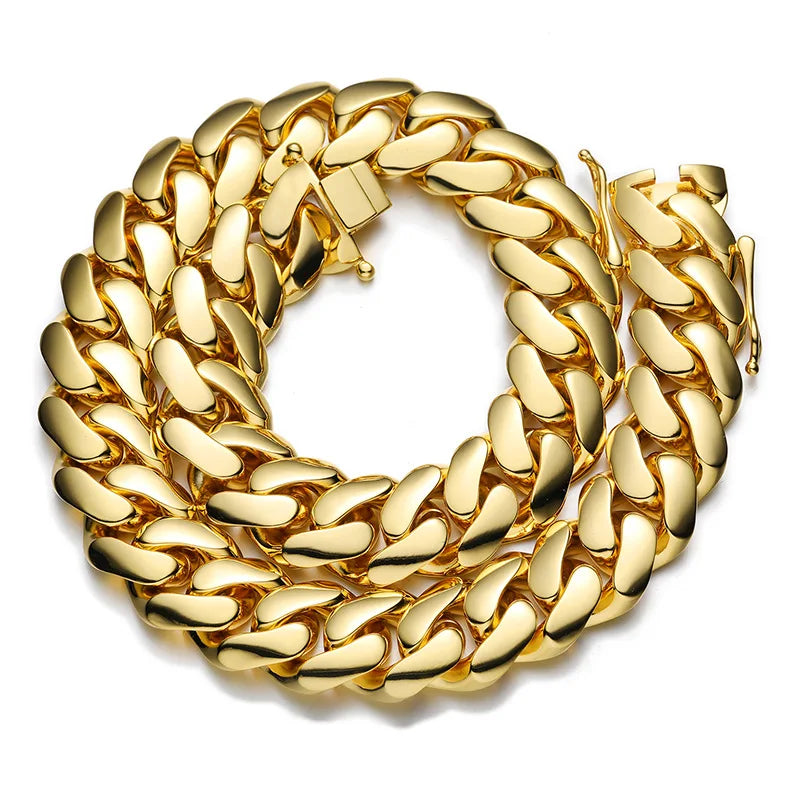 10-22mm 18k Gold Miami Cuban Link Chain