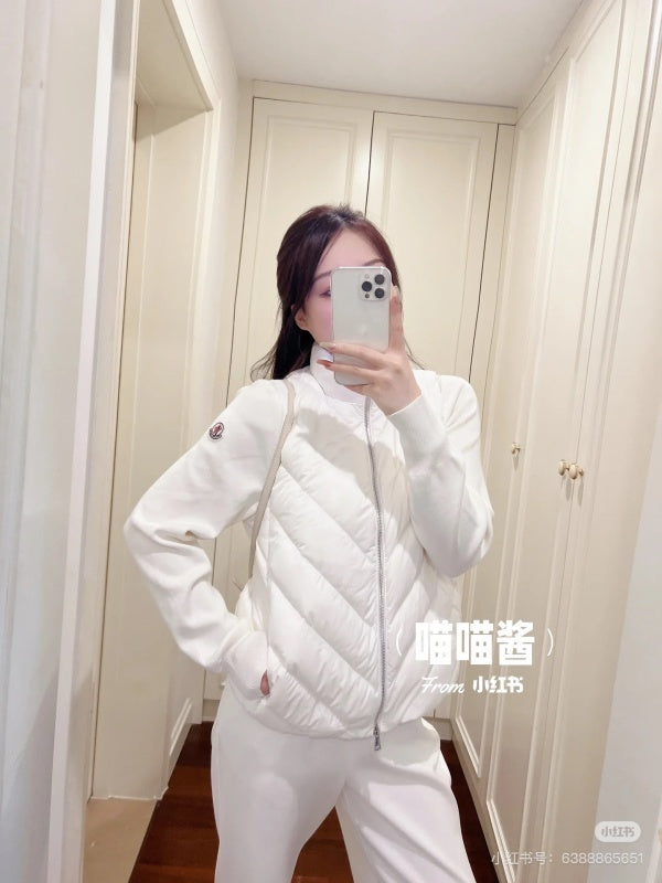 042067  Women's knitted spliced down jacket clothing