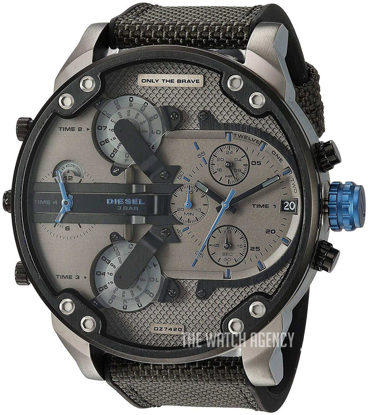 Diesel DZ7420 Mr. Daddy 2.0 Chronograph Men's Watch – Grey Dial & Black Nylon Strap