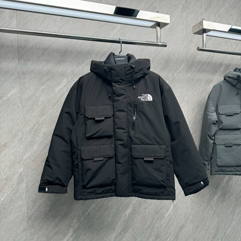 105891  Men's and women's northern workwear with multiple pockets, hooded down jacket, clothes